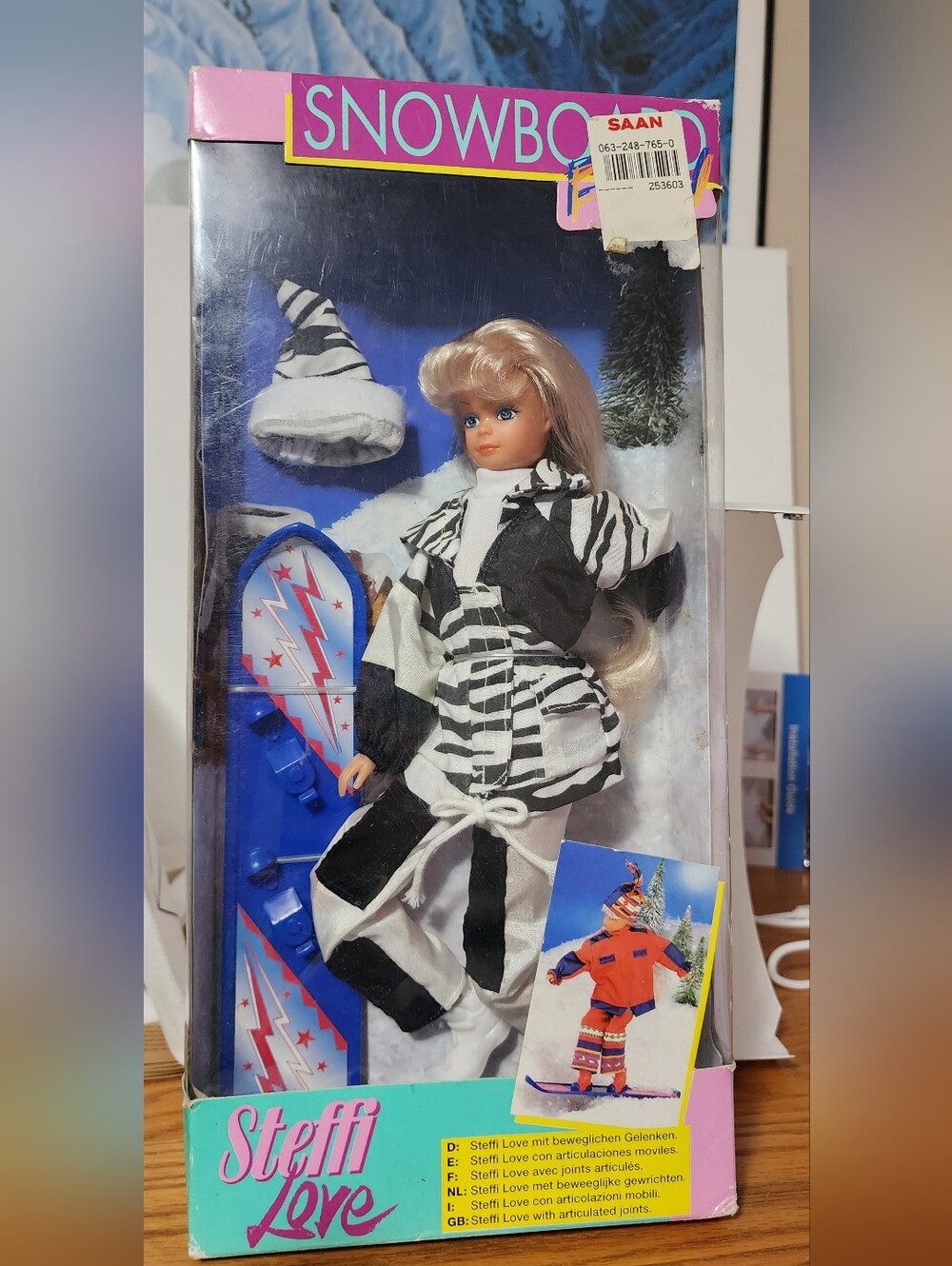 vintage 1990s Simba Steffi Love "Snowboard Fun" doll